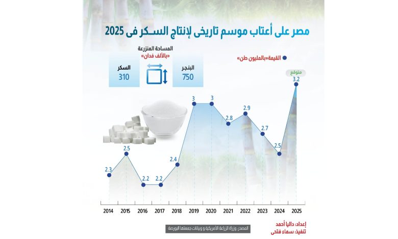 مصر-على-أعتاب-موسم-تاريخي-في-إنتاج-السكر-خلال-2025